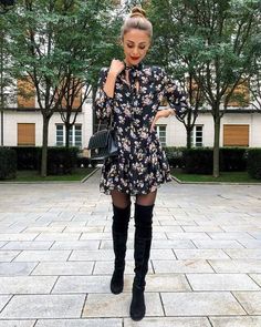 Boot And Dress, Diy Vetement, Casual Skirt Outfits, Fashion Fall