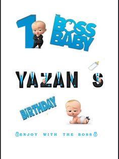 an image of a birthday card for a baby's 1st birthday with the name boss baby