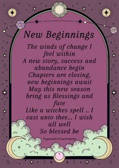 Spells Spell For New Beginnings, New Beginnings Spell, New Beginning Spell, Witchcraft Spells For Beginners, Good Luck Spells, Spells For Beginners, Easy Spells, Luck Spells