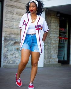 Atlanta Braves Outfit, 90s Outfit Ideas, Jersey Outfits, Looks Hip Hop, 90s Outfit