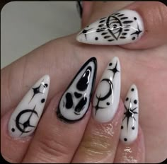 Halloween Nails Easy, Punk Nails, Gothic Nails, Nail Fashion, Designs Nail