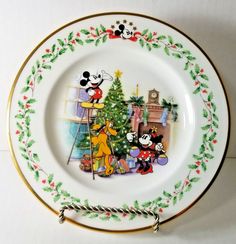 a plate with mickey mouse and friends on it