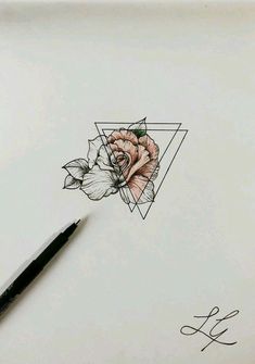 a pencil drawing of a rose on a piece of paper with the word love written below it