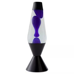 a blue and black vase sitting on top of a table