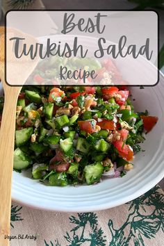 best Turkish salad recipe - gavurdagi salad Gavurdagi Salad, Turkish Vegetables, Pantry Cooking, Turkish Recipe, Vegan Salad Recipes, Healthy Salad Dressing