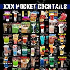 a poster with different types of cocktails on it