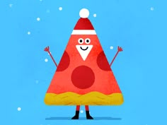 a cartoon character wearing a santa hat