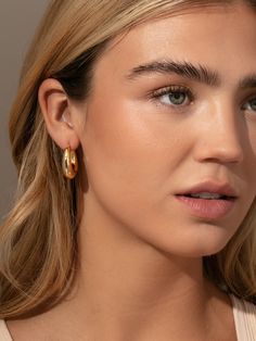 Standout in a sea of gold hoops with our Rare Hoop Earrings. These unique hoops will bring some shape and dimension to your ear stack. Wear them front and center of your stack and style with a simple earring, or be bold and layer with our marbled pink Tube Hoop Earrings. Uncommon James, Tube Hoop Earrings, Statement Hoop Earrings, Kristin Cavallari, Ear Stack, Vermeil Jewelry, Earrings In Gold, Pink Marble, Jewelry Cleaner