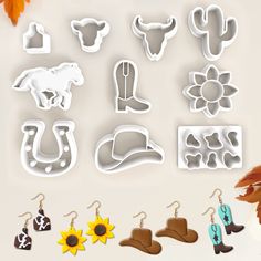 the cowboy themed cookie cutters are ready to be used