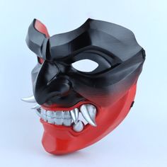 Crafted with intense detail and precision, the Kabuto oni mask with fangs is a stunning embodiment of a warrior's spirit. This kabuto oni mask has been handcrafted meticulously by our skilled artisans, using the latest 3D printer technology. Details: We cushioned the inside of the mask with soft eva foam to keep your face comfortable. The mask can stay on your face for a long time in the activity you use. It does not cause pain on your face and you can breathe comfortably. It is very robust in y Black Samurai Masks And Prosthetics For Cosplay, Samurai Style Black Mask For Masquerade, Black Warrior Masks And Prosthetics For Fantasy Events, Black Warrior Mask For Masquerade, Black Warrior Style Masks For Masquerade, Black Warrior Style Mask For Masquerade, Black Samurai Masks For Cosplay, Black Samurai Style Mask For Cosplay, Cyberpunk Design