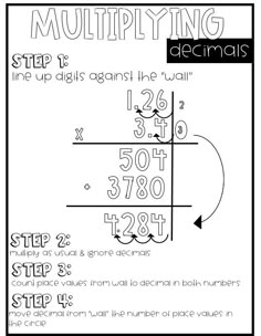 a poster with instructions for multiplying and dividing the numbers in order to make it easier