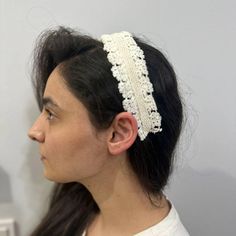 Add timeless elegance to your hairstyle with this handmade vintage lace headband. Crafted from delicate, 30-year-old crochet lace, this hair accessory is perfect for weddings, formal events, or casual everyday use. Its lightweight and comfortable design ensures easy wear, while its intricate craftsmanship highlights the beauty of traditional lace-making. A unique piece for those who value vintage charm and artisanal quality, this headband also makes a thoughtful gift for special occasions. Crochet Lace Headband, Lace Hair Accessories, Lace Headband, Lace Headbands, Lace Hair, Lace Making, 30 Years Old, Your Hairstyle, Vintage Crochet