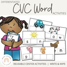 CVC Word Game {Write & Wipe} - Miss Jacobs Little Learners Cvc Word Games, Prek Literacy, Literacy Centres, Cvc Activities, Cvc Word Activities, Literacy Games, Cvc Word, Magnetic Letters