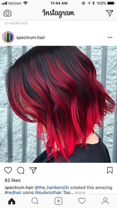 Cool Red Hair Color Shades, Pulp Riot Hair Color, Red Ombre Hair, Short Red Hair, Short Ombre Hair, Pulp Riot Hair, Dark Red Hair, Bright Red Hair, Hair Color Shades