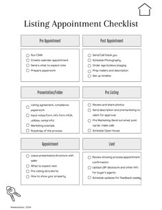 Real Estate | Listing Checklist | Appointment Checklist | Printable Buyers Agent Checklist, Real Estate Tips For Agents, Listing Appointment Real Estate, Buyer Agent Checklist, Real Estate Listing Checklist, Listing Agent Checklist, Questions To Ask Realtor When Selling, Real Estate Pop By Ideas, Appointment Template