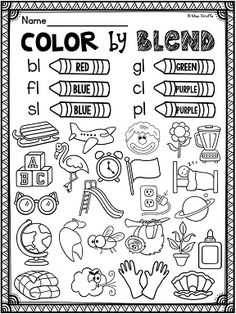 the color by blend book is filled with black and white pictures