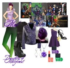 a woman in purple and green is dressed up as the villain from disney's maleficent