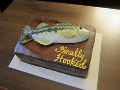 there is a cake with a fish on it