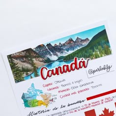 the canadian passport is being held in front of a white background with red and blue accents