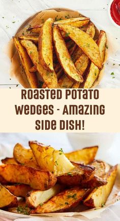 roasted potato wedges - amazing side dish for dinner or appetizer, made in the usa