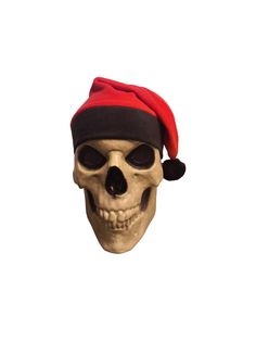 handmade Santa hat made to fit 12ft skeleton  From smoke free home Custom colors available  upon requests fabric: fleece  colors may differ slightly  pom pom style may vary depending on availability Skeleton  not included Pom Pom Fashion, Black Christmas, Costume Hats, Santa Hat, Hat Making, Costume Accessories, Skeleton, Headpiece, Custom Color