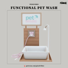 an image of a pet wash station with the words functional pet wash written on it