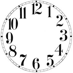 a black and white clock face with numbers