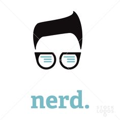 the nerd logo with glasses on it's face and the word nerd below