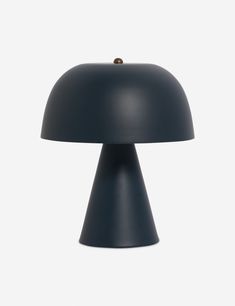 an image of a black lamp on a white background in the style of mushroom lamps