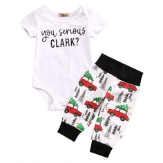 Baby Christmas onesie + baby pants set is an ideal baby pajama with such an epic "You serious Clark?" slogan. Randy Quaid's sincerity and Chevy Chase's reaction make this perfect. They would be proud of this baby Christmas outfit. ﻿  Material: Cotton; O-Neck Collar; Gender: Baby Boy & Baby Girl; Closure Type: Pullover; Broadcloth Fabric Type; Regular Sleeve Style; Cartoon Pattern Type: Christmas Pajama Shorts, Baby Christmas Onesie, You Serious Clark, Christmas Onesie, Baby Shower Gifts For Boys, Baby Pajamas, Christmas Pajamas, Baby Boy Newborn, Girl Clothes