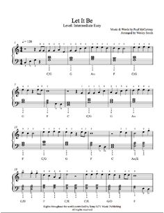 let it be sheet music for piano