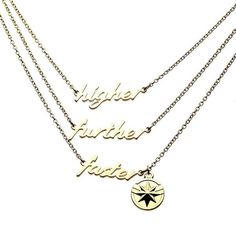 Wear your love of Captain Marvel with this attractive necklace. Three-tiered gold necklace features the words "Higher, Further, Faster" along with Captain Marvel's iconic star logo. Comes with officially licensed Marvel packaging. Marvel Necklace, Higher Further Faster, Marvel Captain Marvel, Captain Marvel Carol Danvers, Carol Danvers, Tiered Necklace, Gender Roles, Trending Necklaces, Star Logo