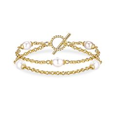 PRICES MAY VARY. 🌻【Gold Pearl Bracelets】7.25 inch pearl bracelet features double layer and OT clasp design to makes it stylish. Two gold chains are both embellished with 7*10mm pearls, providing a retro and elegant glow. One of the chains is relatively longer to better match the curve of the wrist and display your beauty. 🌻【Hypoallergenic Gold Bracelets】Hypoallergenic gold bracelet for women are made of high-quality brass plated with 14k real yellow gold, free of lead and nickel to protect you Moon God, Bracelet Couples, Bracelets For Girls, Couples Bracelets, Bracelets Friendship, Mother Daughter Bracelets, Gold Pearl Bracelet, Cultured Pearl Bracelet, Summer Bracelet