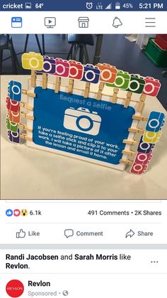 an instagram page with a photo frame made out of lego blocks