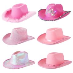 PRICES MAY VARY. Ideal Fit for Most Women: unleash the inner cowgirl in you with this pack of 6 pink cowgirl hats; Designed in a great size of about 14.96 x 11.02 x 5.12 inch/ 38 x 28 x 13 cm, these hats ensure a snug and comfortable fit for you and can be given to your mom, wife, girlfriend and so on Quality Material Makes the Difference: cowboy hat women is made with sturdy non woven fabric and EVA, which assures the hat would withstand even the roughest and toughest cowgirl playtime; The end Preppy Cowgirl Birthday Party Outfit, Pink Cowgirl Hats, Cowboy Hat Party, Pink Cowboy Hat Aesthetic, Cowgirl Birthday Party Outfit, Western Hats For Women, Cowboy Hats Women, Pink Cowboy Hat, Hat Aesthetic