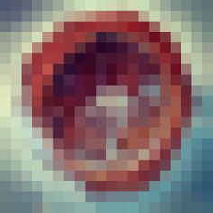 an image of a red circle in the middle of blue and green squares on a white background