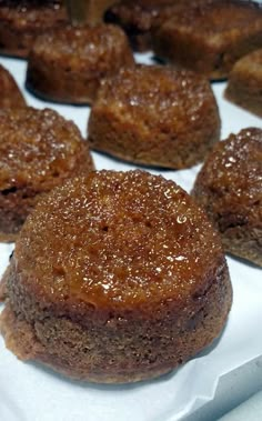 there are several desserts on the tray ready to be eaten or eaten for consumption