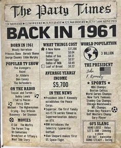 an old newspaper advertisement for the party times back in 1971, with information about its history