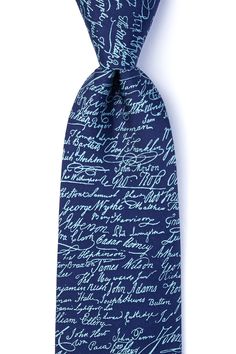 The Declaration Signers tie features autographs from arguably America's greatest and most iconic leaders. This is a must-have whether you're a history enthusiast or if you're just in need something to wear on patriotic holidays. P.S. In case you need a little cocktail party fact, feel free to use this one so you can impress your company: Out of the 56 signatures, John Hancock's was the biggest. Mint Tie, Champagne Tie, Blush Tie, John Hancock, Dog Tie, Navy Blue Tie, Gold Tie, American Fighter, Patriotic Holidays