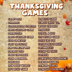 thanksgiving games for kids to play in the fall