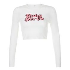 baby girl letter print crop top casual basic o neck long sleeve shirt Worldwide Aesthetic, Online Aesthetic, Vintage Harem Pants, Aesthetic 80s, Aesthetic Clothing Stores, Linen Dress Women, Girls Crop Tops, Indie Grunge