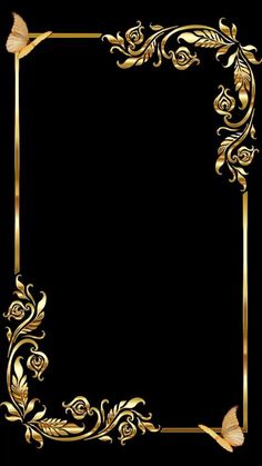 an elegant gold frame with leaves and scrolls on a black background stock photo - budget conscious