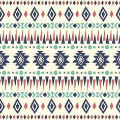 an ethnic style pattern in blue, red and white