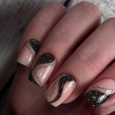 Black Nails, Nail Designs, Glitter, Quick Saves, Design