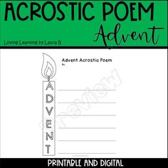 the front cover of an adult's book with text that reads, acrostic poem