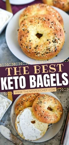 the best keto bagels with cream cheese and poppy seed sprinkles