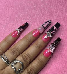 Trashy Y2k Nails, Y2k Acrylic, Y2k Nail, Nails Y2k, Zebra Nails, Stylish Nails Designs, Nails Tips, Y2k Nails, Nail Powder