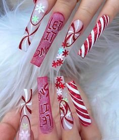 Christmas Movie Nails, Nail Designs Xmas, Nails Navidad, Toenails Designs, Nails December, Nail Christmas, Snow Nails, Gel X Nails, X Nails