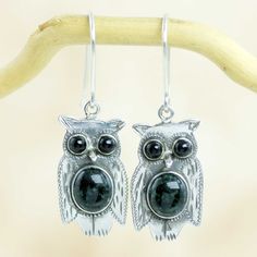 Pablo Roquel designs this whimsical pair of sterling silver earrings. With black jade eyes and dark green bellies the earrings are crafted by hand in Guatemala. .925 Sterling silver Jade Eyes, Uk Christmas, Sterling Silver Owl, Black Jade, Owl Earrings, Silver Owl, Owl Necklace, Jade Earrings, Matching Jewelry