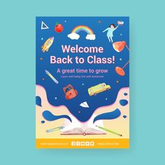 welcome back to class book on blue background